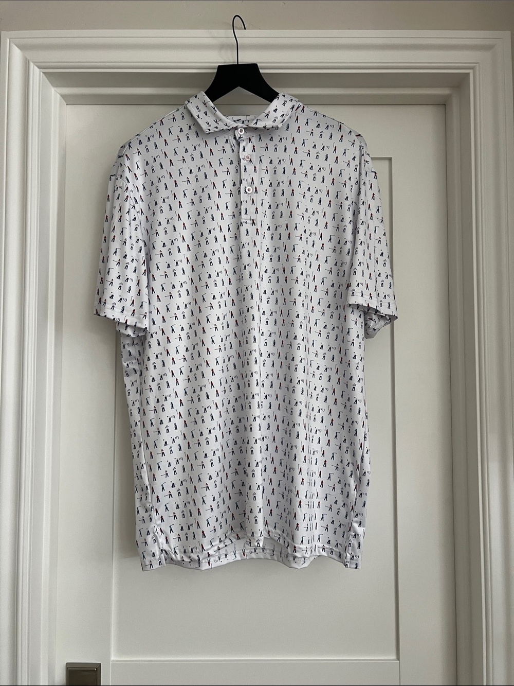 TailorByrd Men's White Short-Sleeve Polo with Micro Pattern